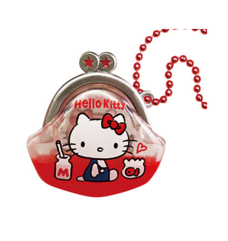 A close-up image of the Hello Kitty Coin Purse from Sanrio's Nostalgic Miniature collection (hello kitty coin purse original)