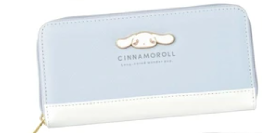 Cinnamoroll Mr./Ms. Wallet Pass Case & Rio Long Wallet with cute epometal design, perfect for Sanrio fans, available at TokuDeals.com.