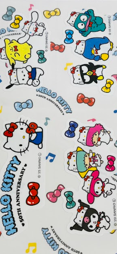 Multicolored Hello Kitty stickers from Daiso Japan a collector's dream!