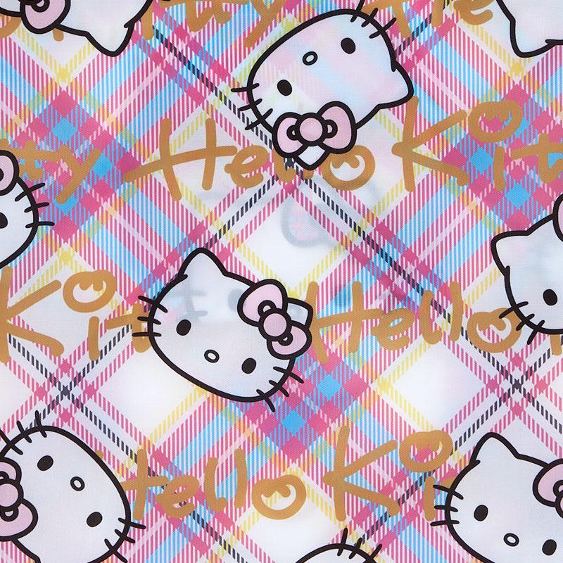Hello Kitty Tartan Eco Bag - Polyester tote with iconic Sanrio design, perfect for stylish sustainability!