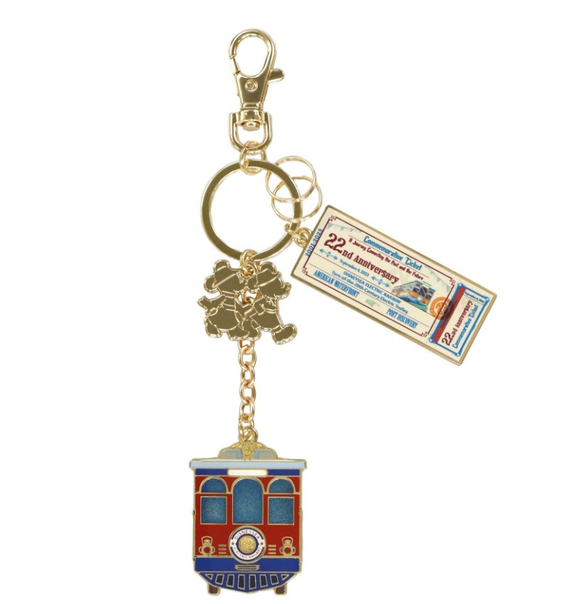 Disney Sea 22nd Anniversary Mickey Minnie 2023 Keychain Electric Railway - TokuDeals