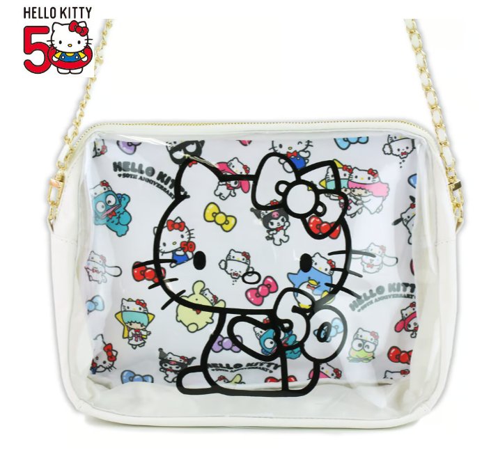 Hello Kitty 50th Anniversary Clear Bag - Iconic Sanrio Shoulder Bag Collection [Hello Kitty bag] - TokuDeals