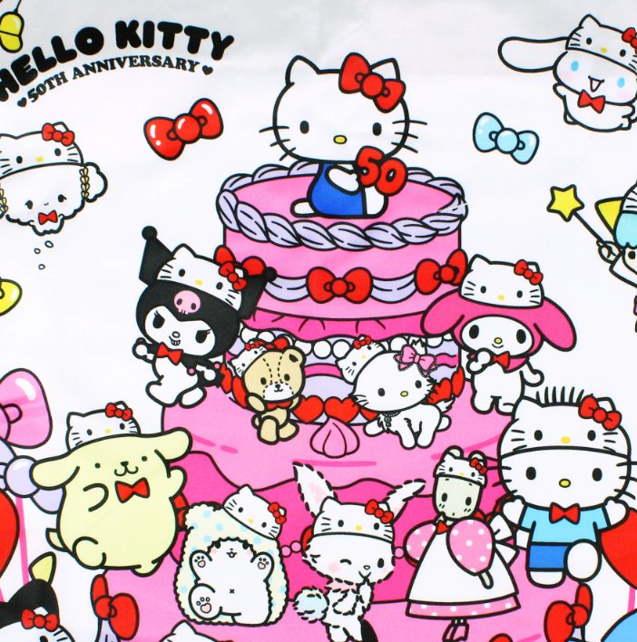 Hello Kitty 50th Anniversary Eco Bag with Pouch – "The Party Cake Pattern" Collection - TokuDeals