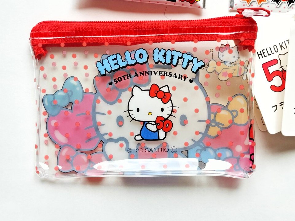 Hello Kitty 50th Anniversary Flat Zipper Pouch - TokuDeals