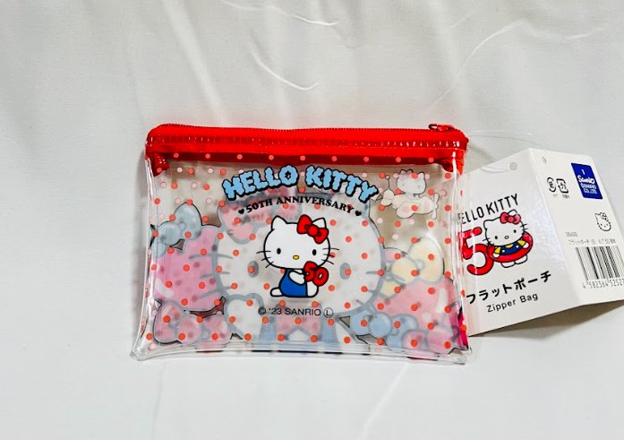 Hello Kitty 50th Anniversary Flat Zipper Pouch - TokuDeals