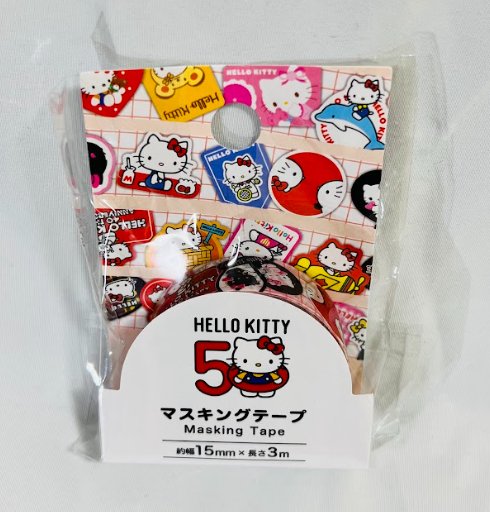 Masking Tape (Hello Kitty 50th Anniversary) /Width 15mm Length 3m/ Sanrio Feature - TokuDeals