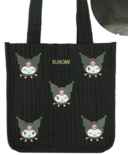 [Pre - order] Kuromi Bag Sanrio Characters Die - cut Embroidery Nubi Tote Bag - TokuDeals